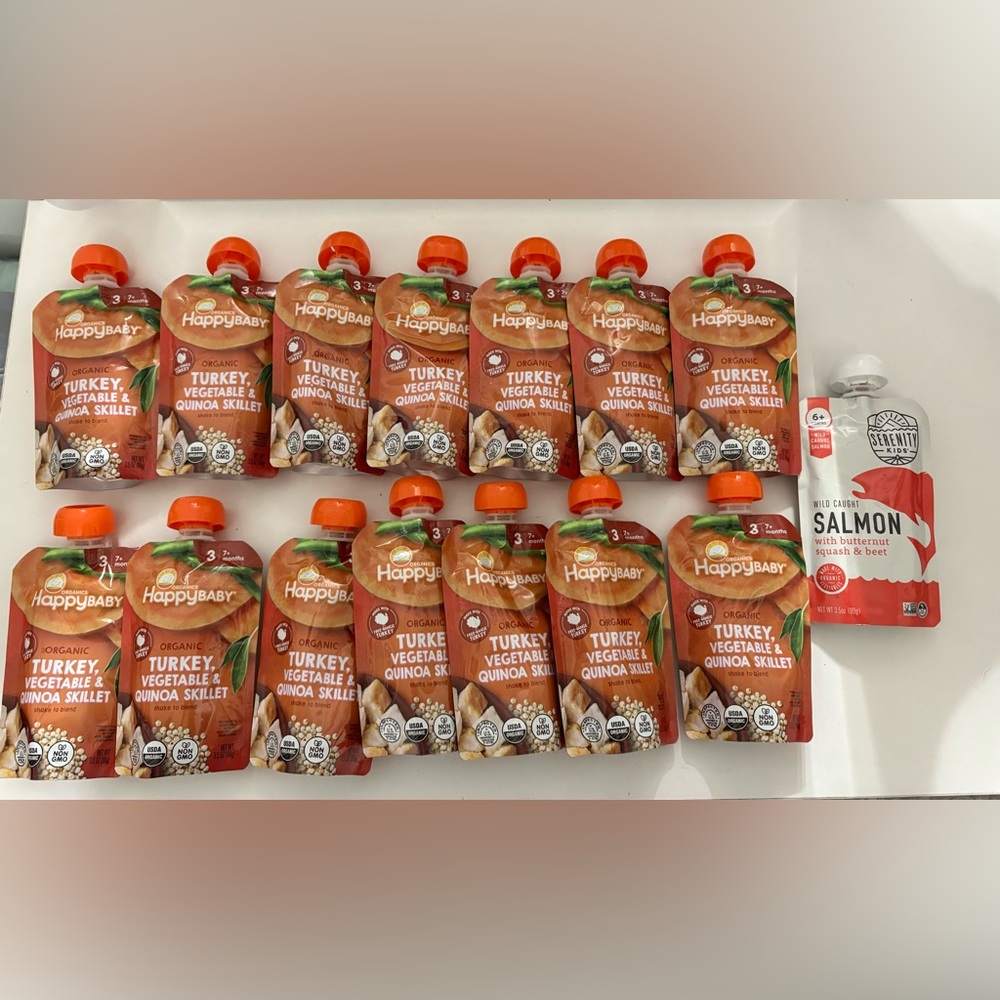 15 Happy Baby Organic Food Pouches – Turkey, Veggies & Quinoa Skillet 7+ Months